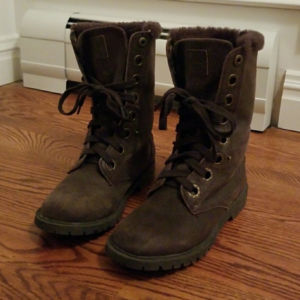 Bear paw winter lace up snow boots